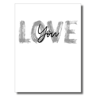 Grey Paint Love You Cute Card